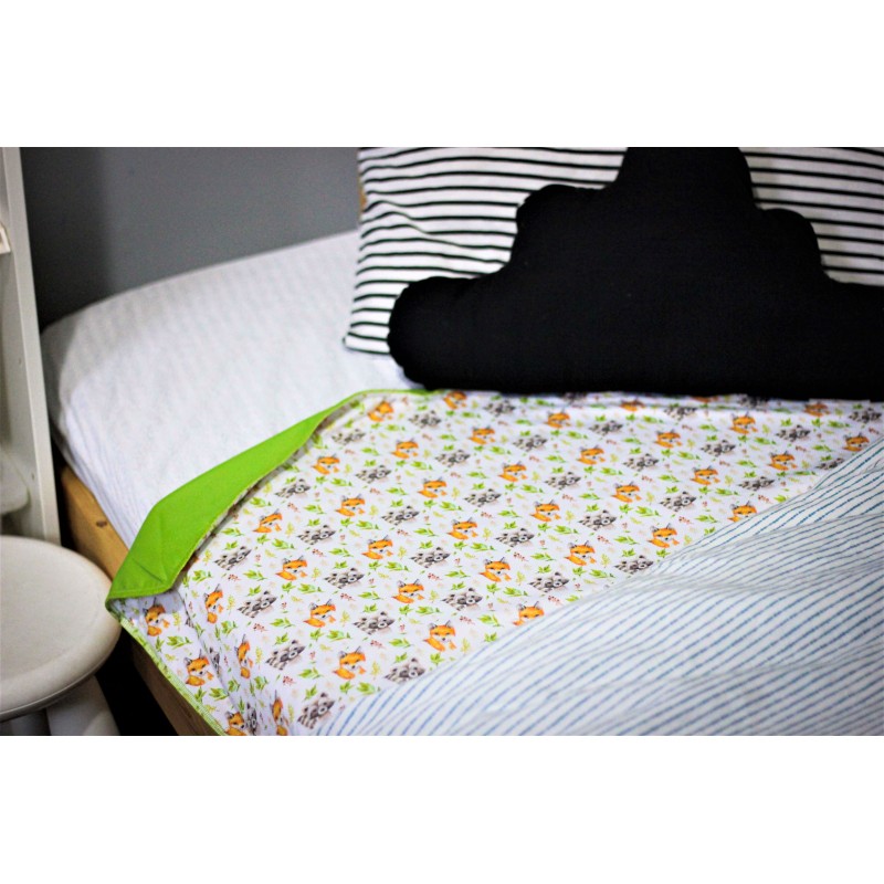 Co-sleeping matress protector / Toilet learning protector - Fox and raccoon pattern